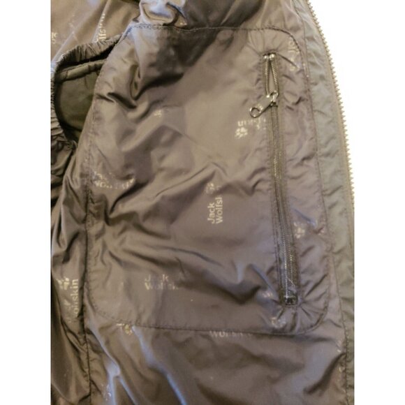 Jack Wolfskin Puffer Vest Womens L Black Hooded Sleeveless Jacket Microguard - Picture 11 of 15